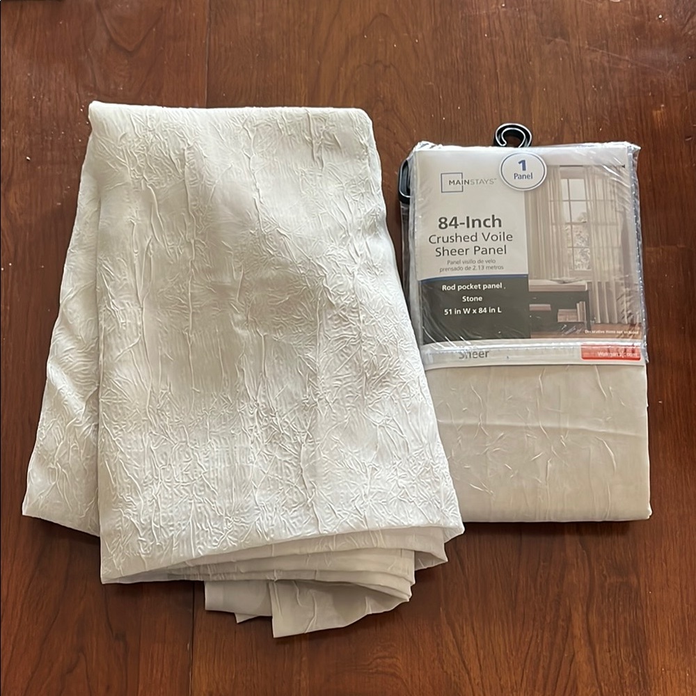 Mainstays Crushed Voile Sheer Panel in Stone
